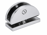 Shelf Bracket - Round Glass Fix - Hole in Glass - Polished Chrome